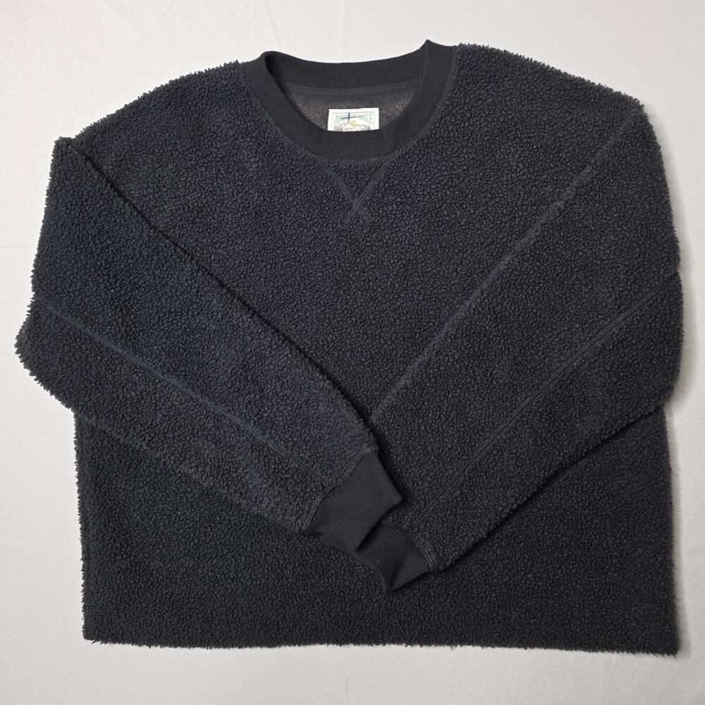 American Eagle Women's Black Cropped teddy fleece sweatshirt Size S